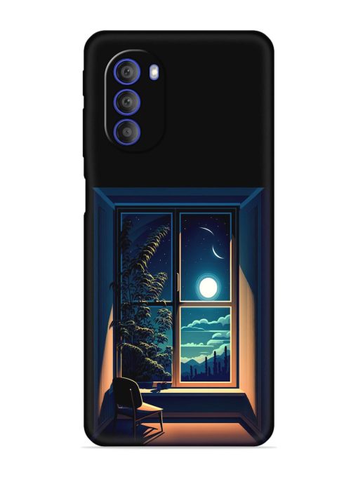 Night View At Window Embossed Soft Silicone Case for Motorola Moto G51 (5G)