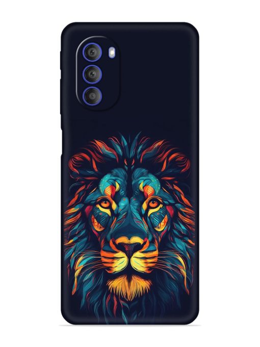 Colorful Lion Embossed Soft Silicone Case for Motorola Moto G51 (5G) Zapvi