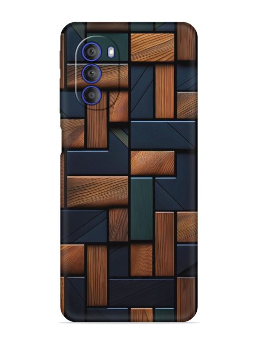 Wooden Background Cubes Embossed Soft Silicone Case for Motorola Moto G51 (5G) Zapvi