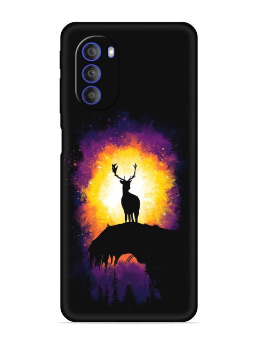 Elk Animal Art Embossed Soft Silicone Case for Motorola Moto G51 (5G) Zapvi