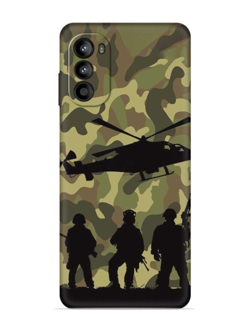 Army Heros Embossed Soft Silicone Case for Motorola Moto G52 Zapvi