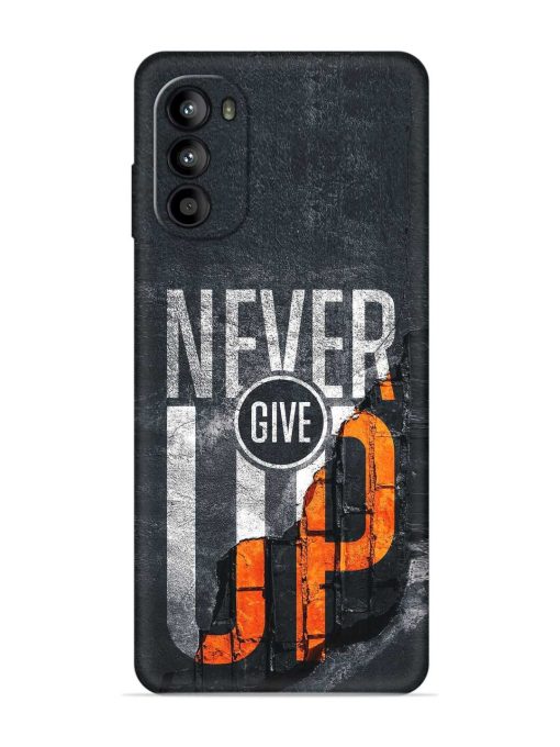 Never Give Up Embossed Soft Silicone Case for Motorola Moto G52 Zapvi