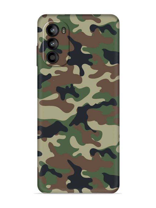 Army Military Camouflage Dark Green Embossed Soft Silicone Case for Motorola Moto G52 Zapvi