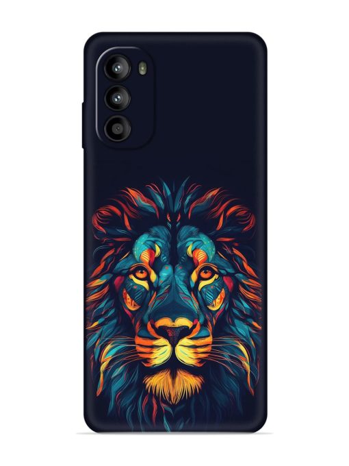 Colorful Lion Embossed Soft Silicone Case for Motorola Moto G52 Zapvi