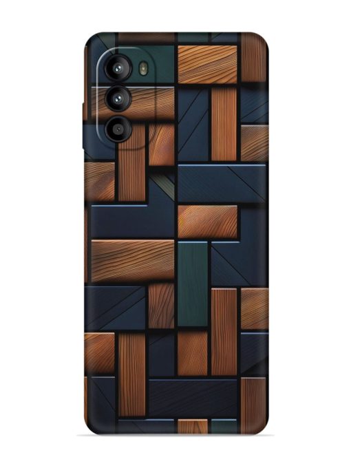 Wooden Background Cubes Embossed Soft Silicone Case for Motorola Moto G52 Zapvi