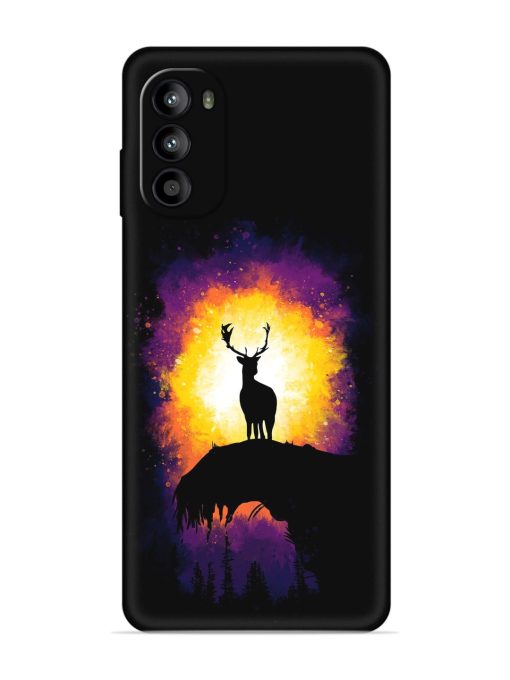 Elk Animal Art Embossed Soft Silicone Case for Motorola Moto G52 Zapvi