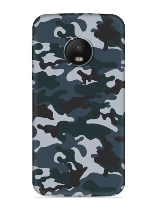 Dark Blue Army Military Art Embossed Soft Silicone Case for Motorola Moto G5 Plus Zapvi