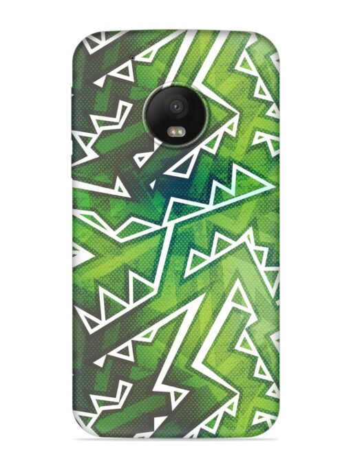 Green Graffiti Seamless Embossed Soft Silicone Case for Motorola Moto G5 Plus