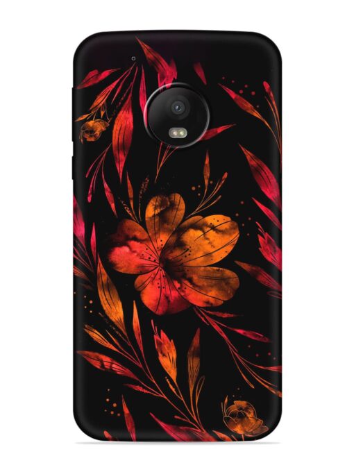 Red Flower Painting Embossed Soft Silicone Case for Motorola Moto G5 Plus Zapvi