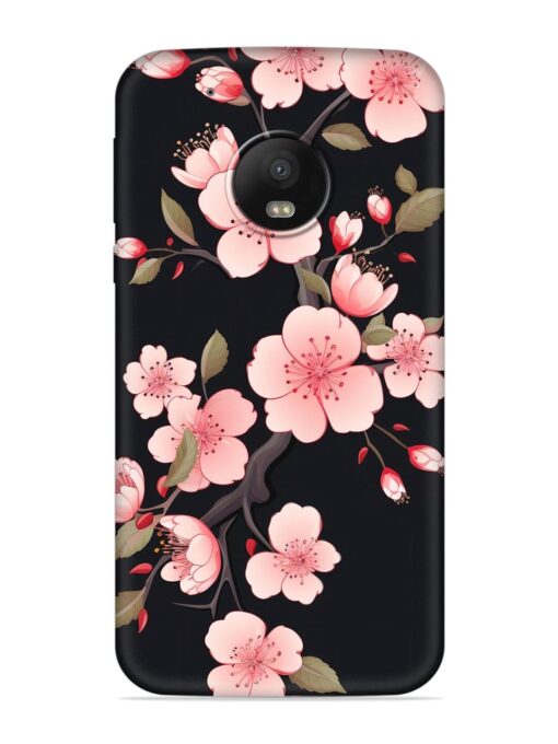 Cherry Blossom Embossed Soft Silicone Case for Motorola Moto G5 Plus