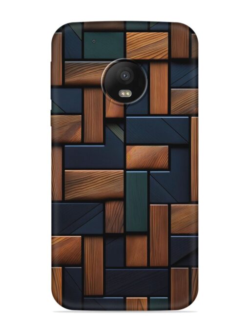 Wooden Background Cubes Embossed Soft Silicone Case for Motorola Moto G5 Plus