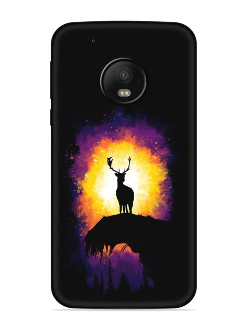 Elk Animal Art Embossed Soft Silicone Case for Motorola Moto G5 Plus