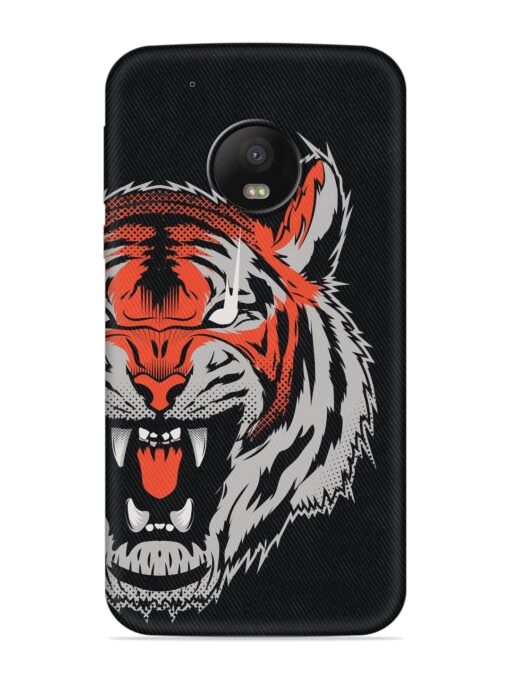 Tiger Aggression Embossed Soft Silicone Case for Motorola Moto G5 Plus Zapvi