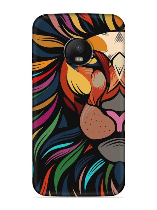 Trippy Lion Art Embossed Soft Silicone Case for Motorola Moto G5 Plus