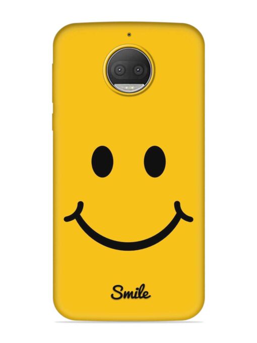 Yellow Smiley Embossed Soft Silicone Case for Motorola Moto G5S Plus