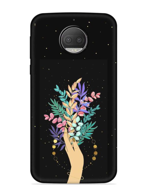 Flower On Hand Embossed Soft Silicone Case for Motorola Moto G5S Plus