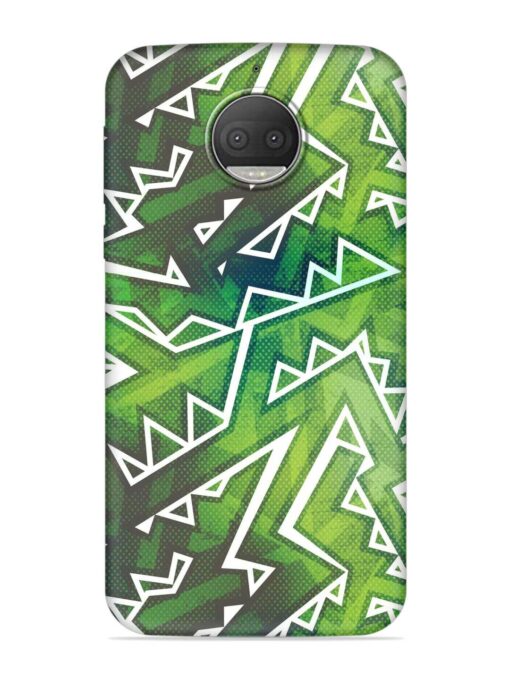 Green Graffiti Seamless Embossed Soft Silicone Case for Motorola Moto G5S Plus