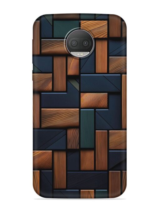 Wooden Background Cubes Embossed Soft Silicone Case for Motorola Moto G5S Plus