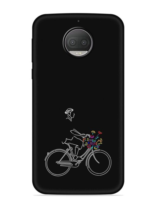 Minimalist Cycle Art Embossed Soft Silicone Case for Motorola Moto G5S Plus