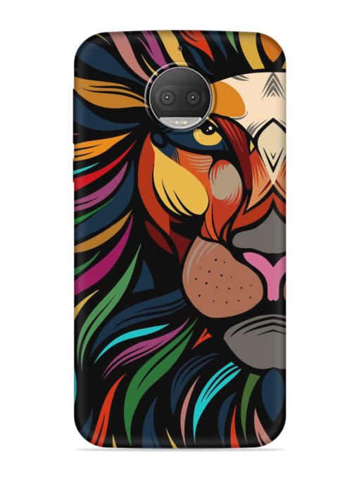 Trippy Lion Art Embossed Soft Silicone Case for Motorola Moto G5S Plus