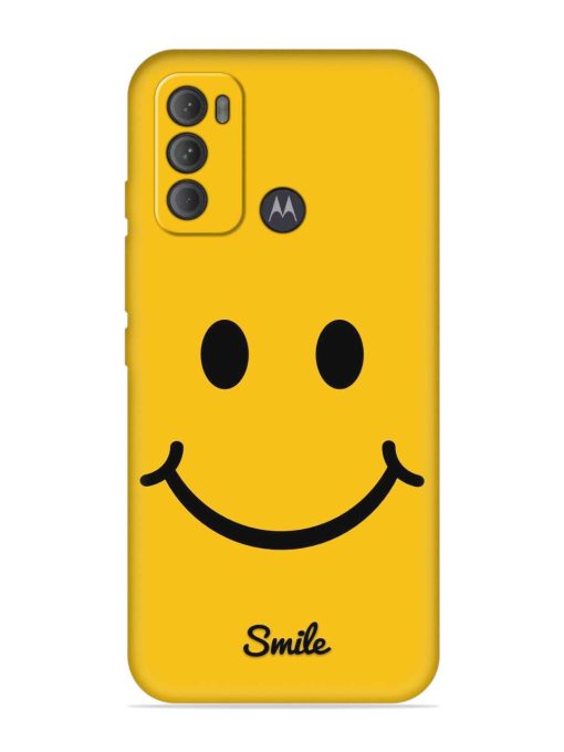 Yellow Smiley Embossed Soft Silicone Case for Motorola Moto G60 Zapvi