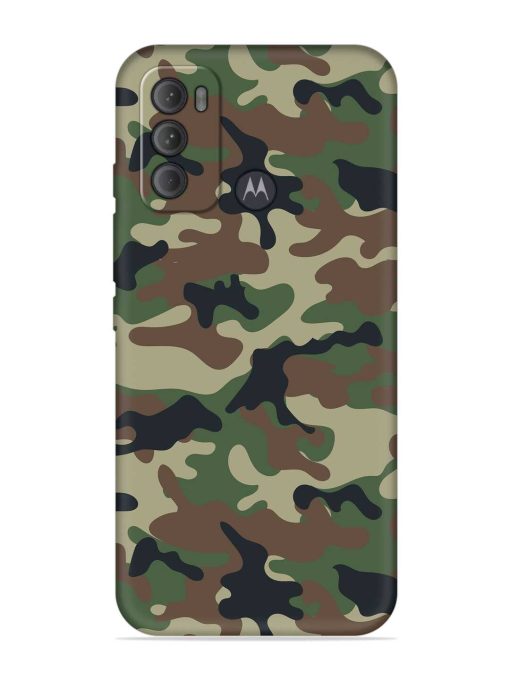 Army Military Camouflage Dark Green Embossed Soft Silicone Case for Motorola Moto G60