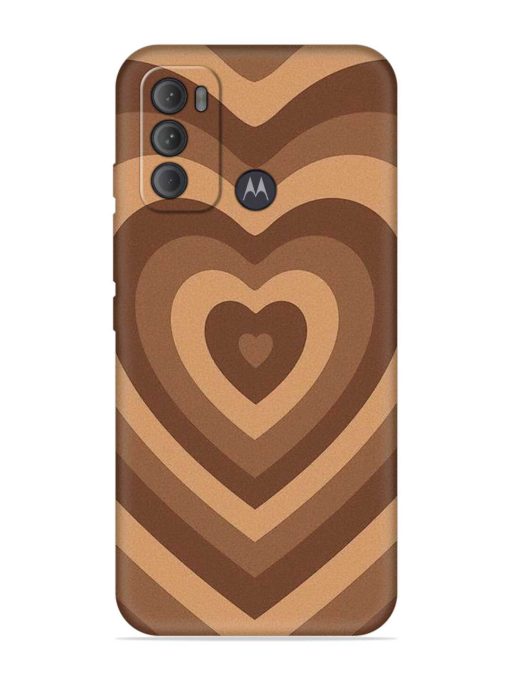 Brown Heart Embossed Soft Silicone Case for Motorola Moto G60