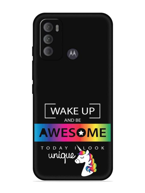 Inspirational Quote Unicorn Embossed Soft Silicone Case for Motorola Moto G60 Zapvi