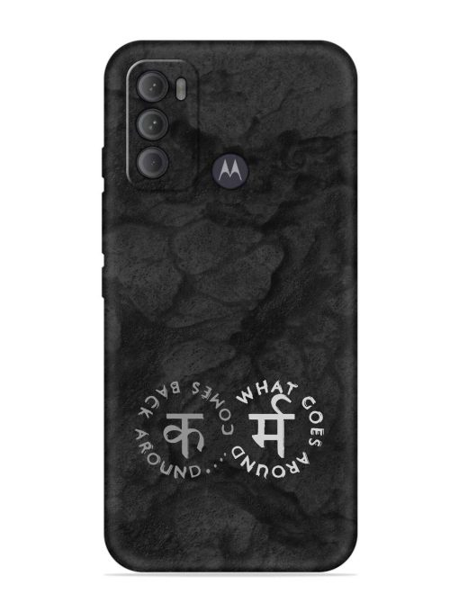 Karma Hindi Word Embossed Soft Silicone Case for Motorola Moto G60