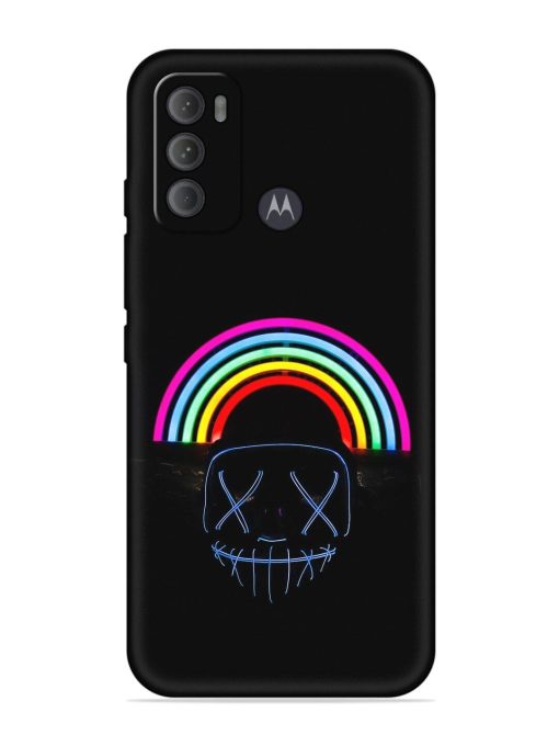 Mask Rainbow Embossed Soft Silicone Case for Motorola Moto G60 Zapvi