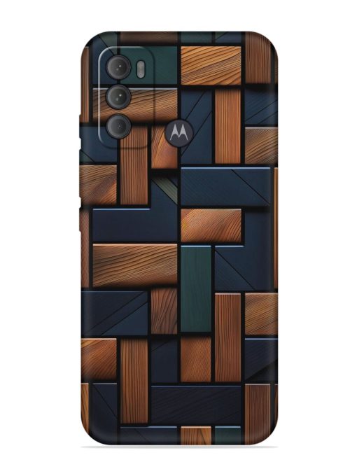 Wooden Background Cubes Embossed Soft Silicone Case for Motorola Moto G60 Zapvi