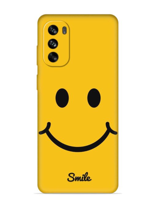 Yellow Smiley Embossed Soft Silicone Case for Motorola Moto G62 (5G) Zapvi