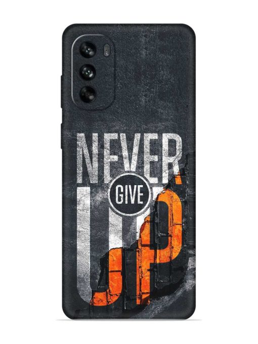 Never Give Up Embossed Soft Silicone Case for Motorola Moto G62 (5G) Zapvi