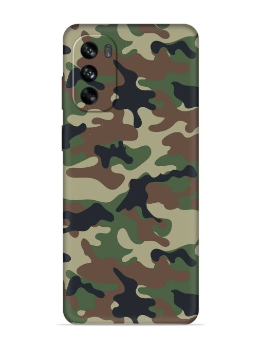 Army Military Camouflage Dark Green Embossed Soft Silicone Case for Motorola Moto G62 (5G) Zapvi