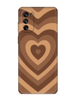 Brown Heart Embossed Soft Silicone Case for Motorola Moto G62 (5G)