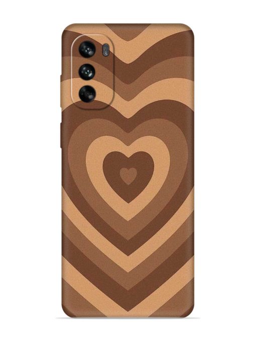 Brown Heart Embossed Soft Silicone Case for Motorola Moto G62 (5G) Zapvi