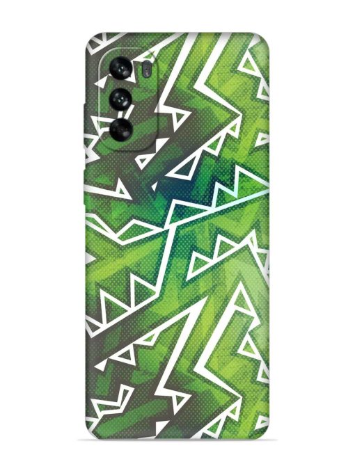 Green Graffiti Seamless Embossed Soft Silicone Case for Motorola Moto G62 (5G) Zapvi