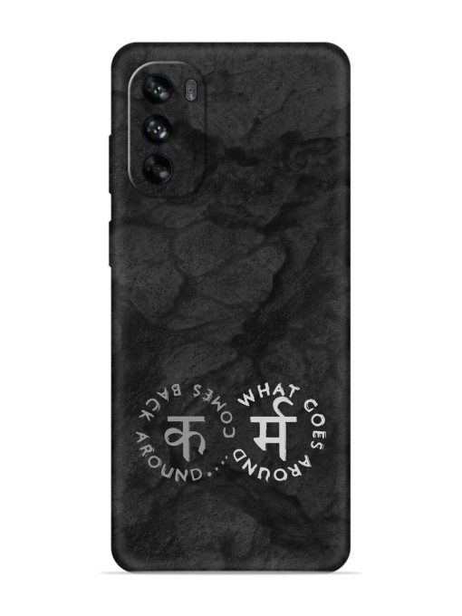 Karma Hindi Word Embossed Soft Silicone Case for Motorola Moto G62 (5G)