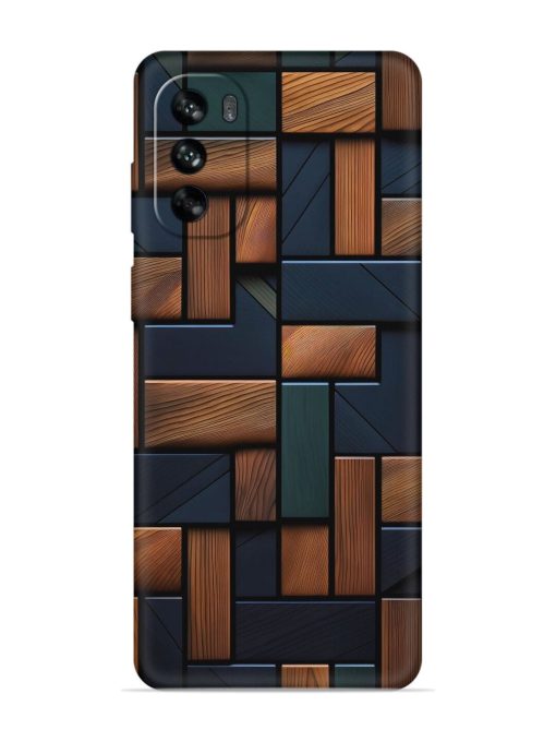 Wooden Background Cubes Embossed Soft Silicone Case for Motorola Moto G62 (5G)