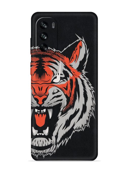 Tiger Aggression Embossed Soft Silicone Case for Motorola Moto G62 (5G) Zapvi