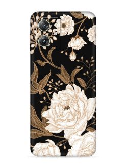 Peonies Roses Floral Embossed Soft Silicone Case for Motorola Moto G64 (5G)
