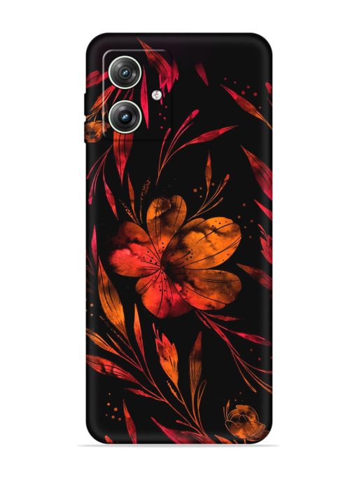 Red Flower Painting Embossed Soft Silicone Case for Motorola Moto G64 (5G) Zapvi