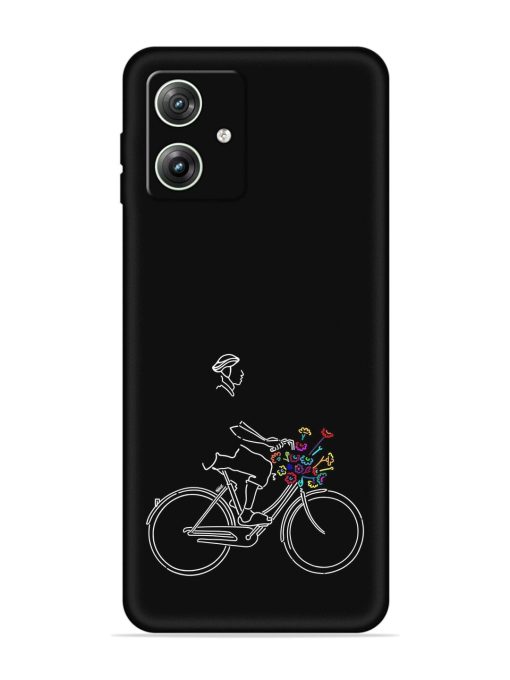 Minimalist Cycle Art Embossed Soft Silicone Case for Motorola Moto G64 (5G)