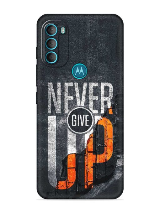 Never Give Up Embossed Soft Silicone Case for Motorola Moto G71 (5G)