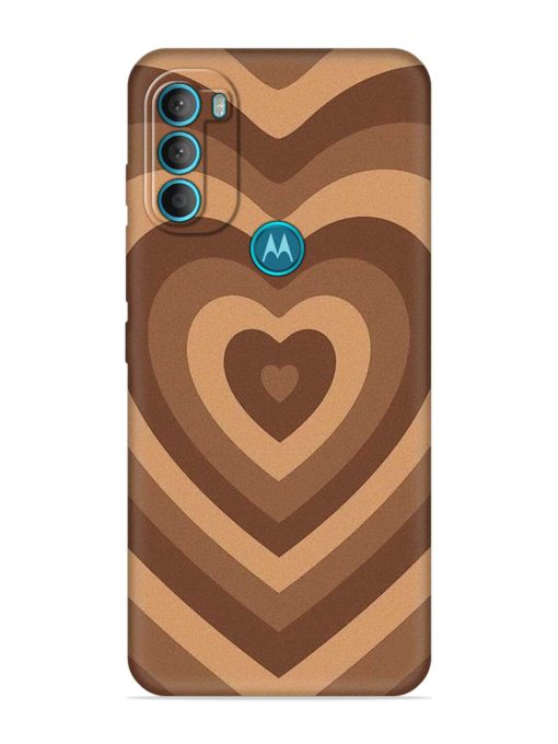 Brown Heart Embossed Soft Silicone Case for Motorola Moto G71 (5G)