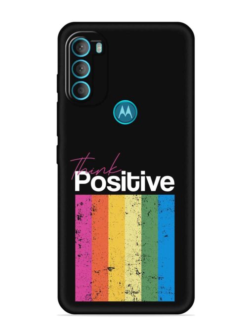 Think Positive Typography Embossed Soft Silicone Case for Motorola Moto G71 (5G)