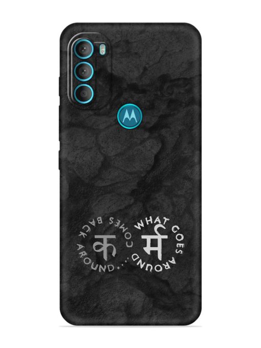 Karma Hindi Word Embossed Soft Silicone Case for Motorola Moto G71 (5G)