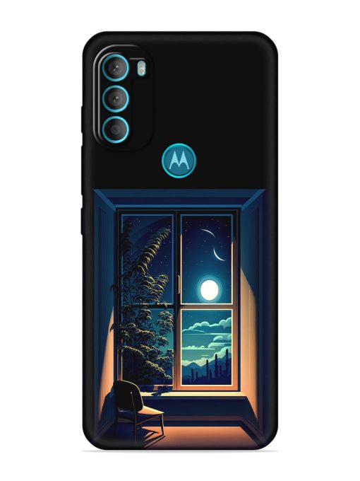 Night View At Window Embossed Soft Silicone Case for Motorola Moto G71 (5G)