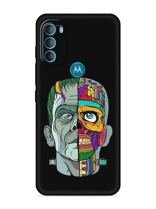 Men Vs Skull Embossed Soft Silicone Case for Motorola Moto G71 (5G)