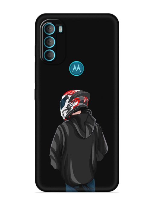 Motorcycle Rider Embossed Soft Silicone Case for Motorola Moto G71 (5G)